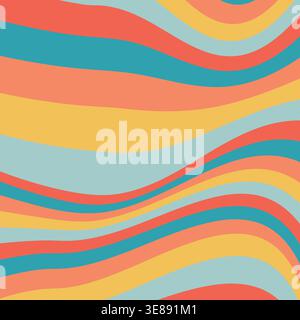 1970-1080`s style abstract square background. Trendy retro wave pattern. Stock Vector